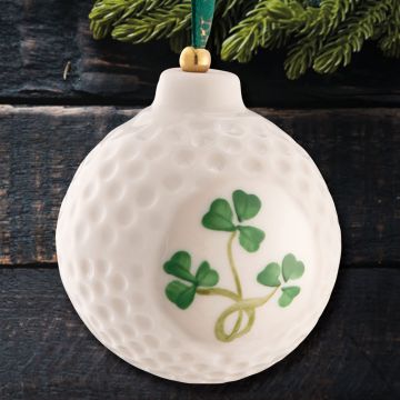 2024 Belleek Golf Ball Shamrock Porcelain Ornament image