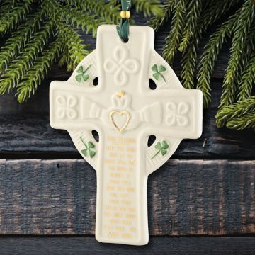 2026 Belleek Claddagh Blessing Cross Porcelain Ornament image