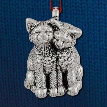 2025 Cat of Mine Hugging Kittens Sterling Ornament image