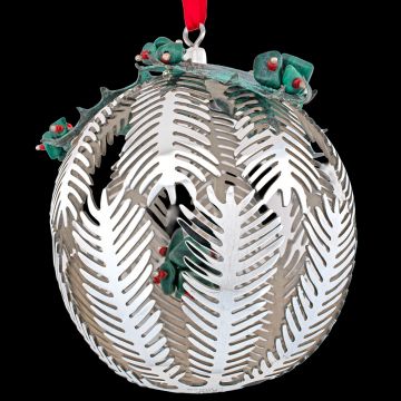 Emilia Castillo Ball Malachite and Coral Stones Sterling Ornament image