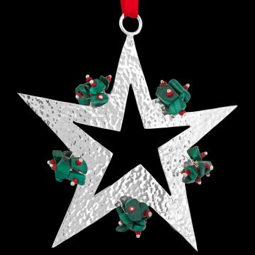 Emilia Castillo Star Malachite and Coral Sterling Ornament image