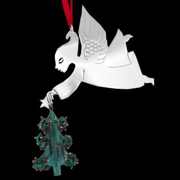 Emilia Castillo Angel Copper Malachite Coral Sterling Ornament image