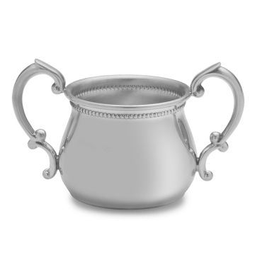 Empire Silver Beaded Double Handled Baby Cup Pewter