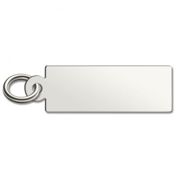 Large Rectangular Engravable Rhodium Plated Tag image