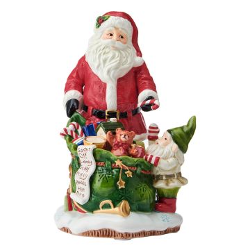Fitz and Floyd Holiday Musical Santa with Elf Figurine image