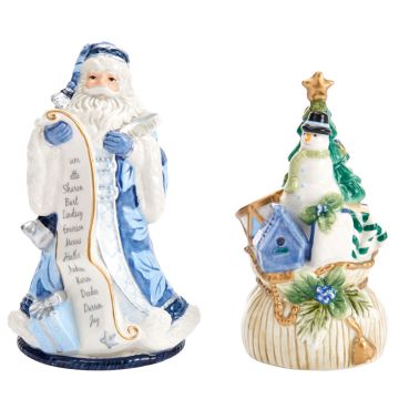 Fitz  and Floyd Holiday Home Santa Salt & Pepper Shaker Set image