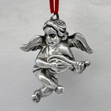 Frederic Duclos Angel with Mandolin Sterling Ornament image