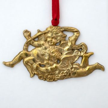 Gorham Cherubs Goldplated Sterling Ornament