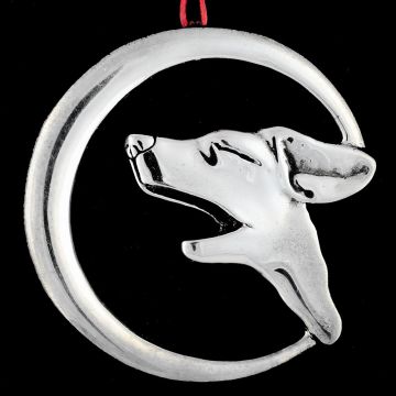 Hand & Hammer Wolf Howling Sterling Ornament image