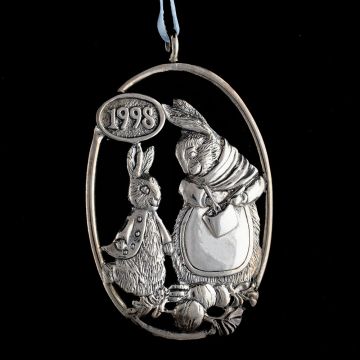 1998 Hand & Hammer Peter Rabbit Sterling Ornament image