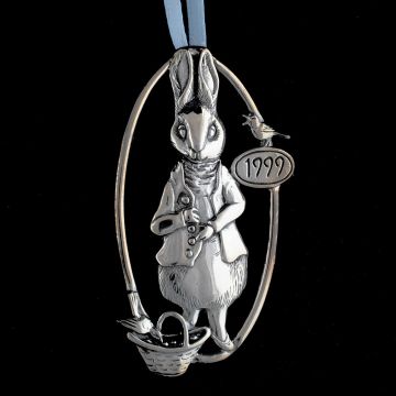 1999 Hand & Hammer Peter Rabbit Sterling Ornament image