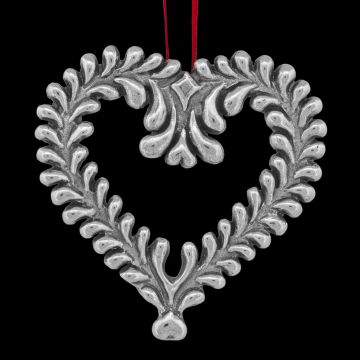 Hand & Hammer Chantilly Heart Sterling Ornament