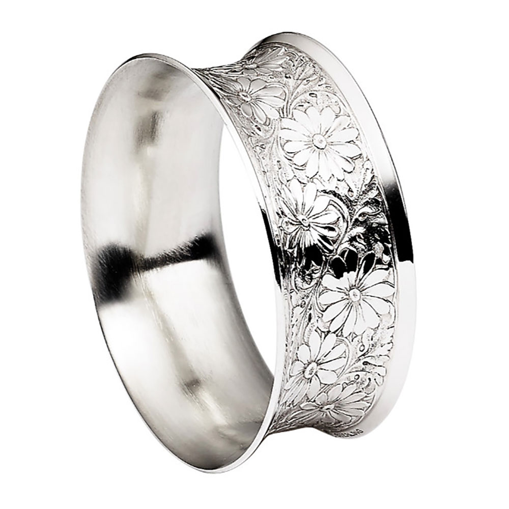 Inman Rings Sterling Collectables: JT Inman Sterling Daisy Pattern Napkin Ring