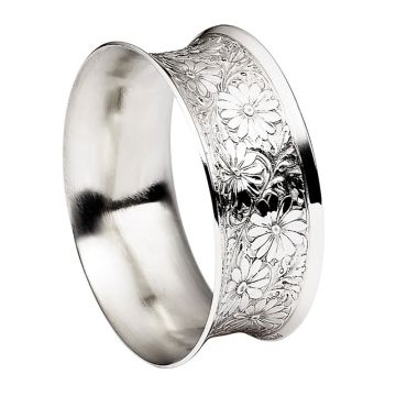 JT Inman Sterling Daisy Pattern Napkin Ring image