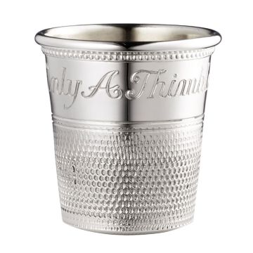 JT Inman Thimble "Only A Thimble Full" Sterling Jigger image