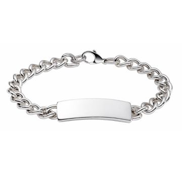 JT Inman Sterling Men's 7.8MM Curb Chain ID Bracelet image