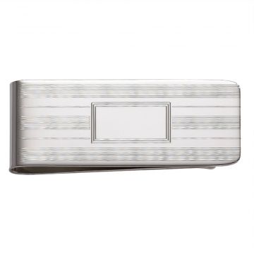 JT Inman Sterling Engine Turn Rectangular Signet Money Clip image