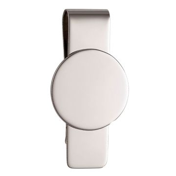 JT Inman Sterling Plain Money Clip with Engravable Disc image