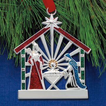 2025 Lenox Nativity Charm Silverplate Ornament image