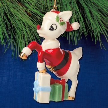 2026 Rudolph in a Santa Suit Porcelain Ornament image