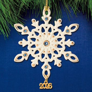 2026 Lenox Gemmed Snowflake Porcelain Ornament image