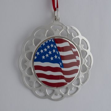 2001 Lunt Flag Sterling & Enamel Ornament image