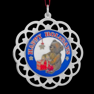 2004 Lunt Teddy Sterling & Enamel Ornament image