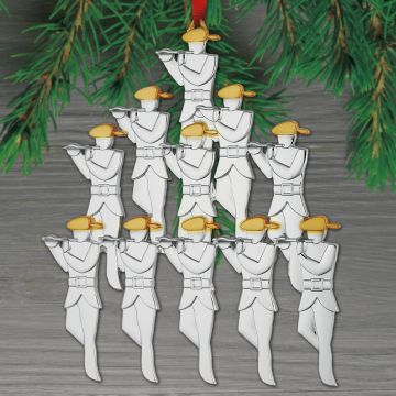 Nambe Eleven Pipers Piping 12 Day Silverplate & Goldplate Ornament image