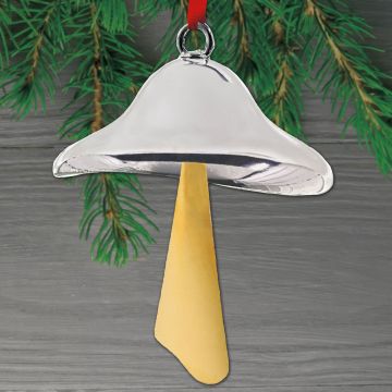 Nambe Mushroom Silverplate & Goldplate 3-D Ornament image