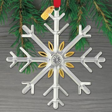 2025 Nambe Snowflake Annual Silverplate & Goldplate Ornament image