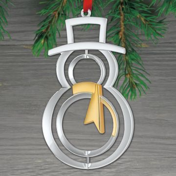 2024 Nambe Snowman Annual Silverplate & Goldplate Ornament image