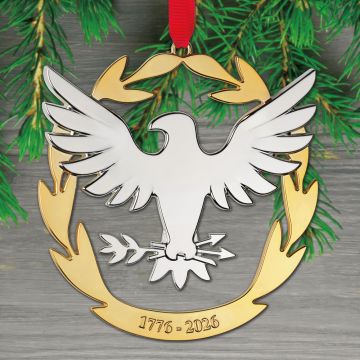 2026 Nambe 250th Anniversary Eagle Silverplate & Goldplate Ornament image