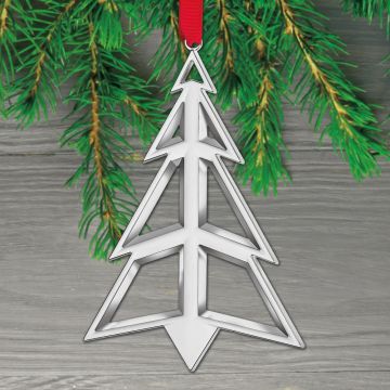 2026 Nambe Pierced Tree Silverplate & Goldplate Ornament image