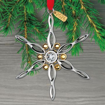 2026 Nambe Snowflake Annual Silverplate & Goldplate Ornament image
