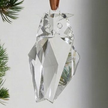 2026 Orrefors Owl Crystal Holiday Ornament