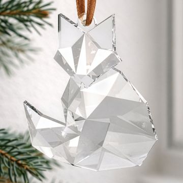 2026 Orrefors Fox Crystal Holiday Ornament