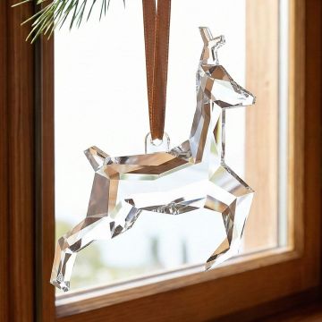 2026 Orrefors Deer Crystal Holiday Ornament