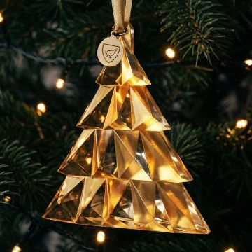 2026 Orrefors Christmas Tree Annual Gold Crystal Ornament