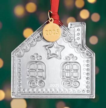 2025 Orrefors Gingerbread House Annual Crystal Ornament image