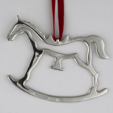 Paul March Rocking Horse Sterling Ornament image