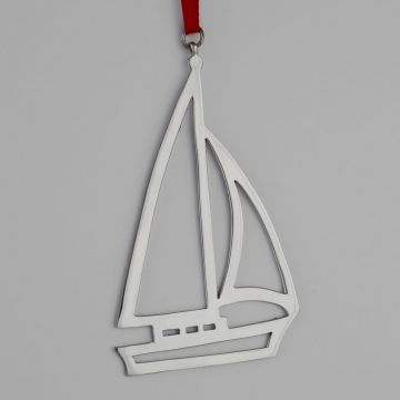 Paul March Sail Boat Sterling Ornament image