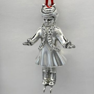 Rebecca Dykstra Girl Skater 3D Sterling Ornament image