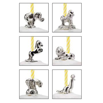 Reed & Barton Happy Birthday Circus Candle Set Silverplate image