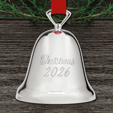 2026 Reed & Barton Silverplate Dated Christmas Bell 329/3 Ornament image
