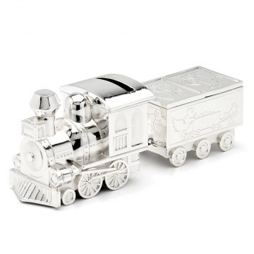 Reed & Barton Train with Caboose Coin Bank Silverplate image