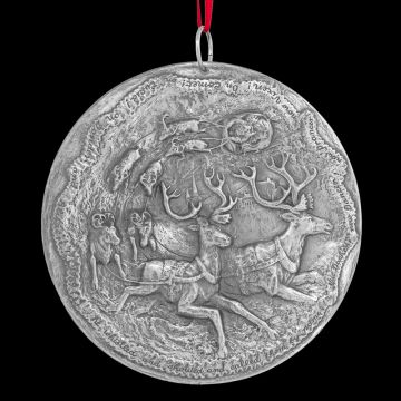1989 Sculpture Workshop Santa's Reindeer Sterling Ornament image