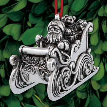 2025 Sterling Collectables Santa's Sleigh Ride 11th Edition Sterling Ornament image
