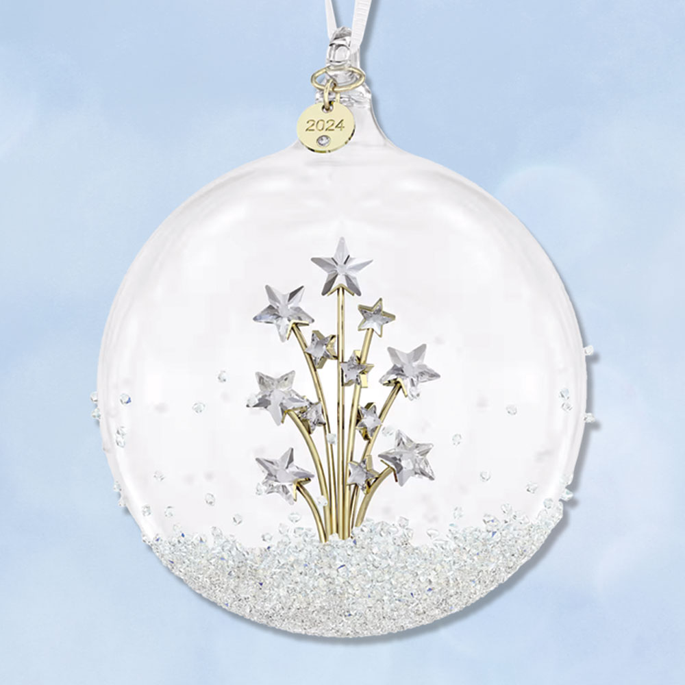 Sterling Collectables 2024 Swarovski Annual Christmas Ball Crystal Ornament
