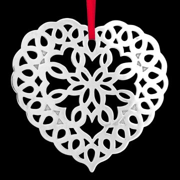 1997 Tiffany Heart Sterling Ornament image