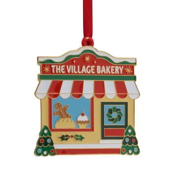 2025 Wallace Christmas Village Bakery 2nd Edition Goldplate & Enamel Ornament